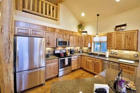 Glacier View Vacation Home | Private kitchen | Fridge, coffee/tea maker