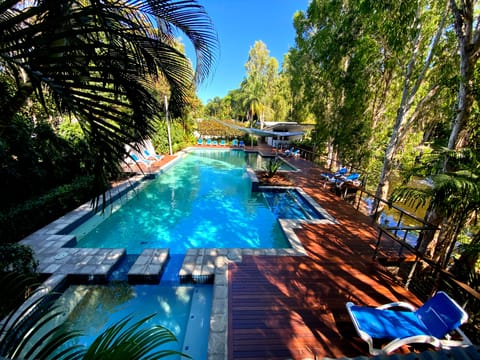 Outdoor pool, sun loungers