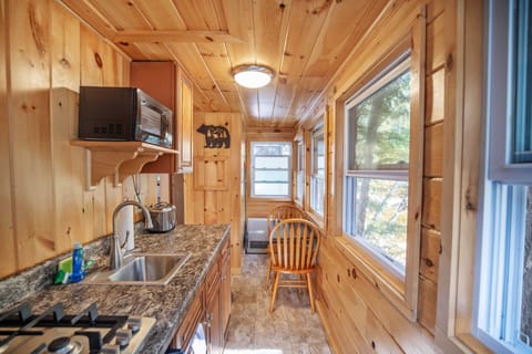 Cabin, 1 Queen Bed, River View | Private kitchenette | Eco-friendly cleaning products