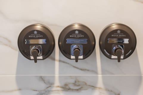 Shower, hair dryer, bathrobes, slippers