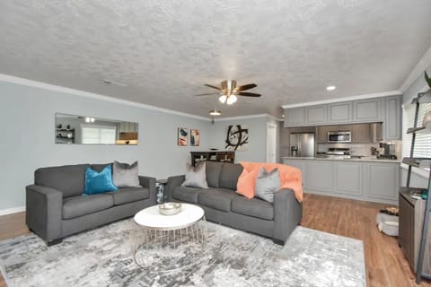 Enjoy walking in and relaxing on the comfortable couches after a day in the sun.