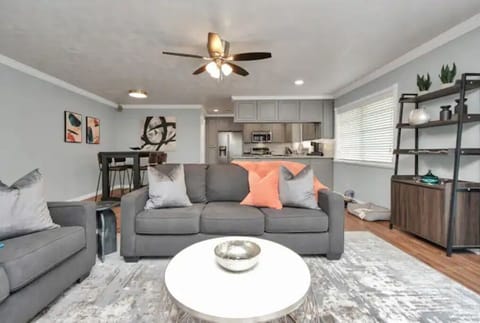 The open floor plan is a favorite, making it a great place for entertaining. 