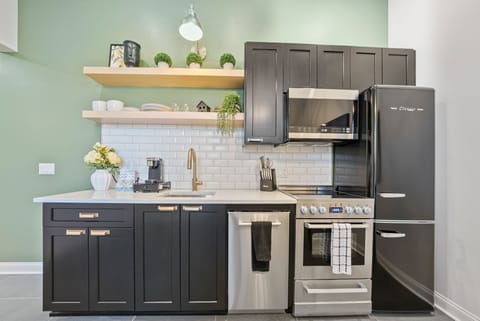 Premium Suite, 2 Bedrooms | Private kitchen | Full-size fridge, microwave, oven, stovetop