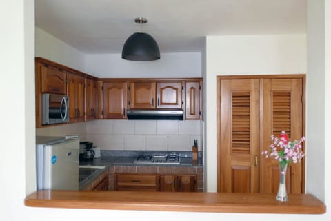 Apartment, 2 Bedrooms, Ocean View | Private kitchen | Full-size fridge, microwave, stovetop, coffee/tea maker