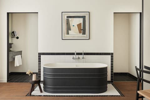 The Extra Comfy One | Bathroom | Hair dryer, towels, soap, shampoo