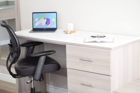 Desk, laptop workspace, iron/ironing board, free WiFi