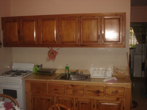 Studio Apartment 103 | Private kitchenette | Full-size fridge, stovetop, cookware/dishes/utensils, freezer