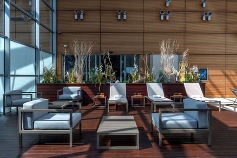 Indoor pool, sun loungers