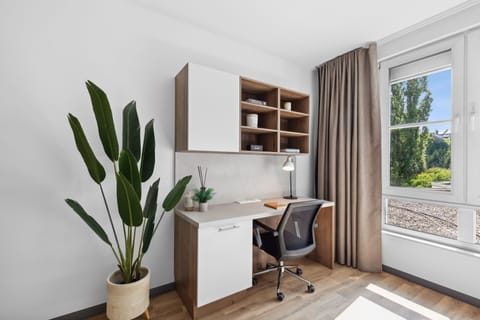 Standard Studio | Desk, laptop workspace, soundproofing, iron/ironing board