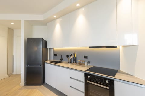 Exclusive Apartment | Private kitchen | Full-size fridge, oven, dishwasher, espresso maker