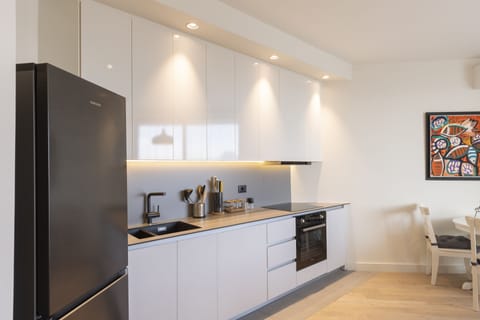 Exclusive Apartment | Private kitchen | Full-size fridge, oven, dishwasher, espresso maker