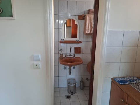 Basic Studio, Sea View | Bathroom | Shower, hair dryer, towels