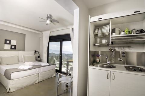 Superior Studio, Sea View | Private kitchenette | Fridge, stovetop, coffee/tea maker, electric kettle