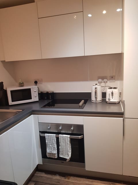 Apartment | Private kitchen | Fridge, microwave, oven, stovetop