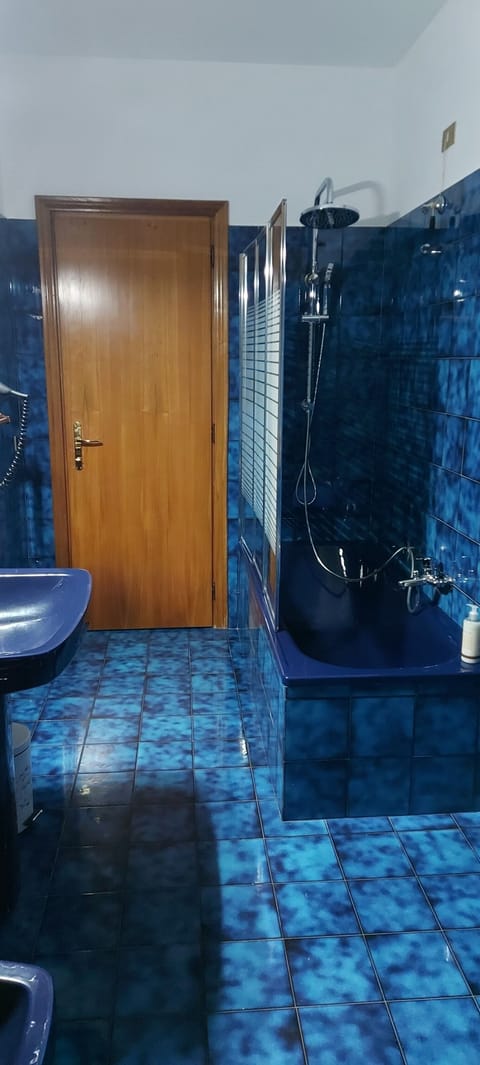 Combined shower/tub, free toiletries, hair dryer, towels