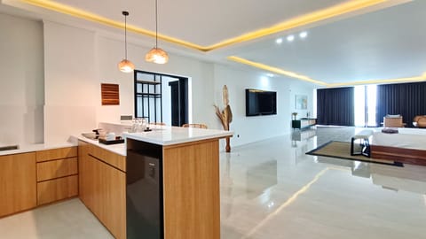 Panoramic Villa, Multiple Bedrooms | Private kitchen | Stovetop, coffee/tea maker, electric kettle