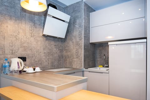 Premier Apartment, 1 Bedroom, Accessible, Terrace | Private kitchenette | Stovetop, highchair