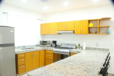 Apartment | Private kitchen | Full-size fridge, microwave, griddle, cookware/dishes/utensils