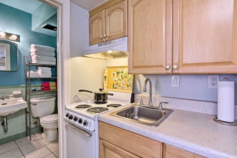 Apartment (1 Bedroom) | Private kitchen | Microwave, oven, stovetop, cookware/dishes/utensils