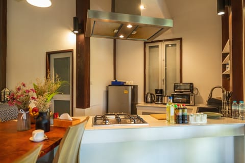 2 Bedrooms Pool Villa Room | Private kitchen | Fridge, microwave, dining tables