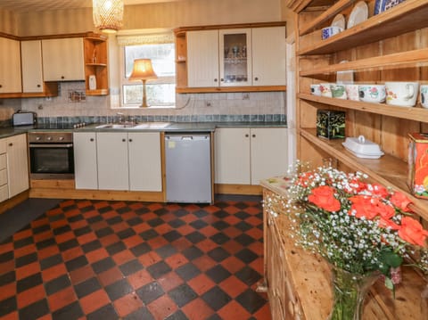 Fridge, dishwasher, electric kettle, toaster