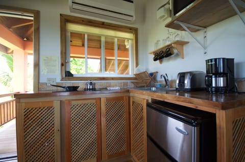 Deluxe Studio, Kitchenette, Oceanfront | Private kitchen | Fridge, microwave, stovetop, coffee/tea maker