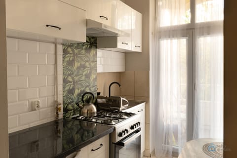 Apartment | Private kitchen | Mini-fridge, oven, stovetop, cookware/dishes/utensils