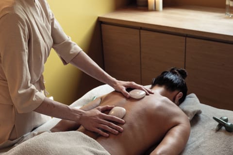 Couples treatment rooms, steam room, hot stone massages, body scrubs