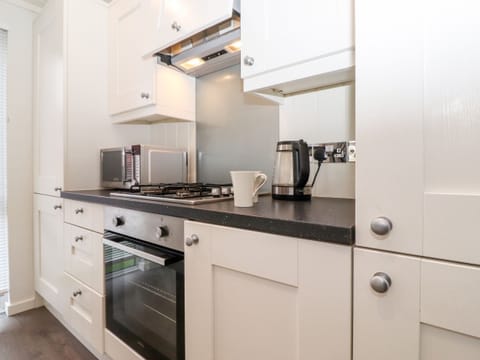 Fridge, dishwasher, electric kettle, toaster