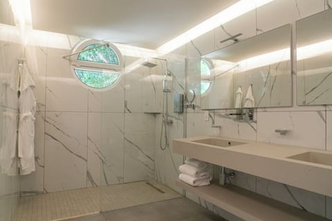 Deluxe Room | Bathroom | Shower, rainfall showerhead, free toiletries, hair dryer