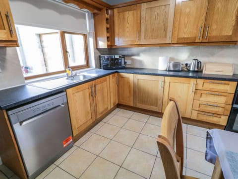 Fridge, dishwasher, electric kettle, toaster