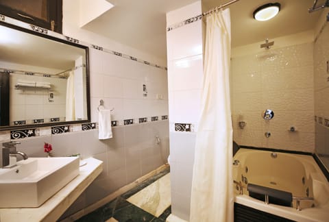 Premium Double Room | Bathroom | Rainfall showerhead, free toiletries, bidet, towels