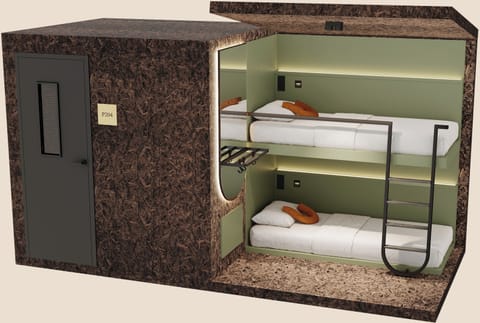 The Twin Pod with shared bathroom | Premium bedding, soundproofing, iron/ironing board, free WiFi