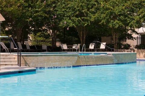 Seasonal outdoor pool, pool umbrellas, sun loungers