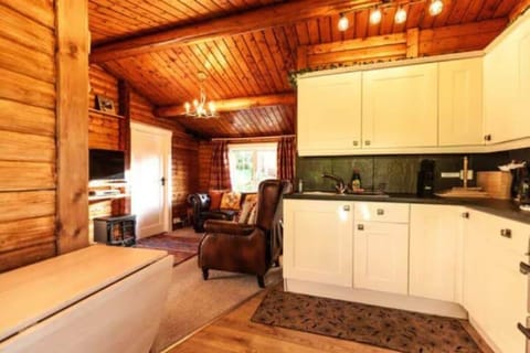 Comfort Cabin | Private kitchen | Full-size fridge, microwave, oven, stovetop