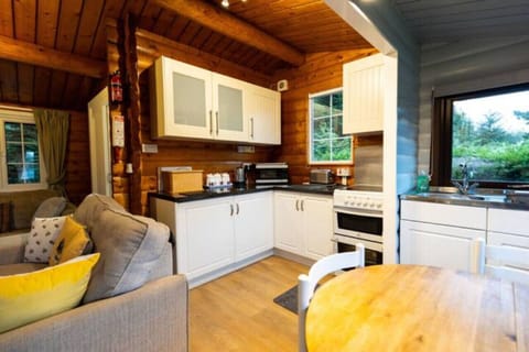 Comfort Cabin | Private kitchen | Full-size fridge, microwave, oven, electric kettle