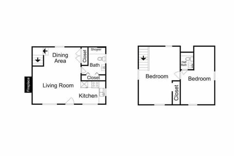 Cabin, 2 Bedrooms | Floor plan