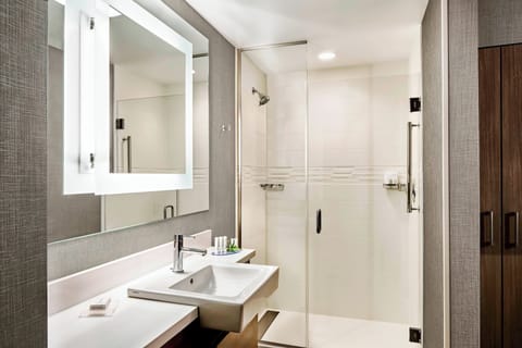 Suite, 1 King Bed, City View | Bathroom | Shower, rainfall showerhead, towels, soap