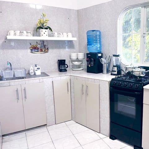 Comfort House | Private kitchen | Full-size fridge, microwave, oven, stovetop