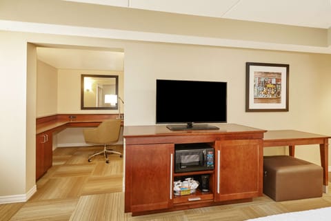 Premium bedding, desk, blackout drapes, iron/ironing board