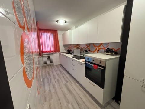 Apartment | Private kitchen | Full-size fridge, microwave, oven, stovetop