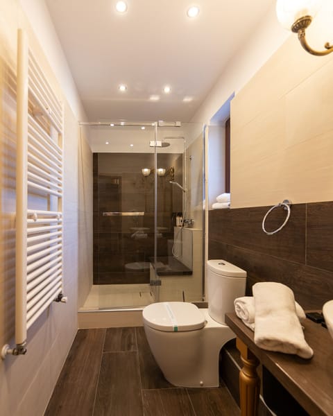 Executive Suite | Bathroom | Shower, rainfall showerhead, designer toiletries, hair dryer