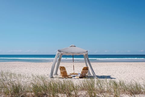 On the beach, white sand