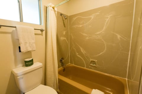 Standard Room, 1 King Bed | Bathroom | Combined shower/tub, free toiletries, hair dryer, towels