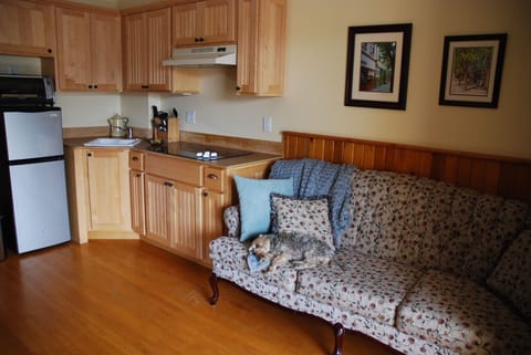 Baker Suite | Private kitchen | Full-size fridge, microwave, stovetop, coffee/tea maker