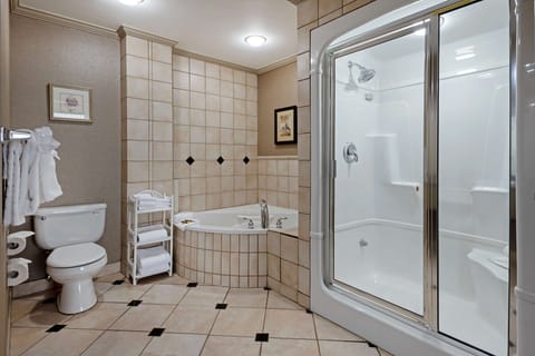 Suite, 1 King Bed, Non Smoking, Jetted Tub (with Sofabed) | Bathroom | Combined shower/tub, free toiletries, hair dryer, towels