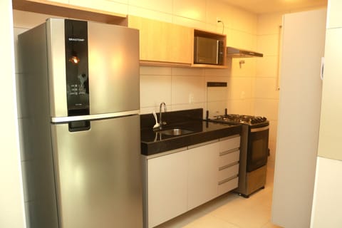 Apartment | Private kitchen | Fridge, microwave, stovetop, blender