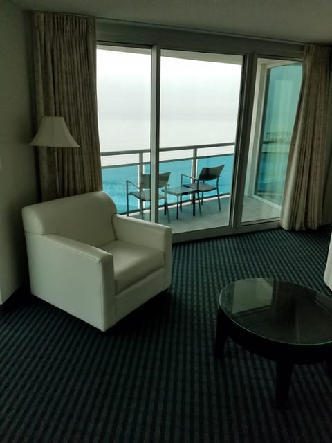 Condo, 2 Bedrooms, 180 degree Ocean View, with Balcony | Living room | 40-inch flat-screen TV with digital channels, TV, DVD player