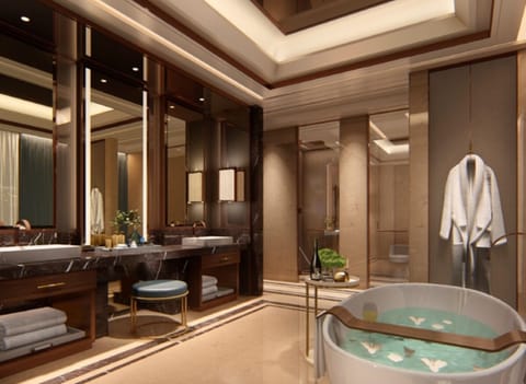 Suite (Ruby) | Bathroom | Separate tub and shower, rainfall showerhead, free toiletries