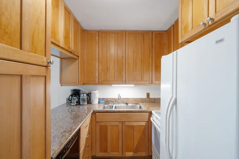 Studio (2 Bedrooms) | Private kitchen | Fridge, microwave, oven, highchair